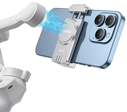 UURIG Magnetic Cell Phone Clamp for DJI OM, Phone Tripod Mount, Handheld Gimbals Magnetic Ring Holder for DJI OSMO 5/OM 4 SE Accessories
