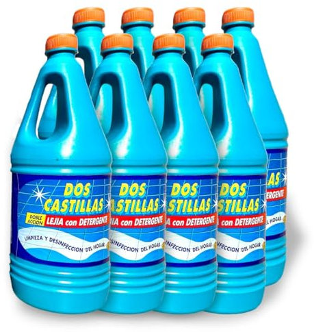 Lejia Con Detergente Pack Doble Accion Limpieza Profunda Desinfeccion Total Elimina Malos Olores Ideal Cocinas Baños Electrodomesticos Multiusos Superficies Domesticas (8 PACK)