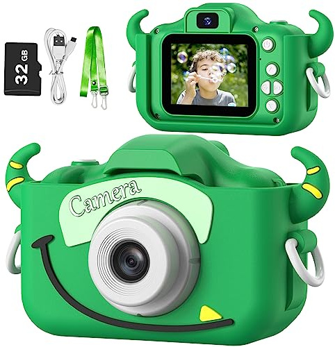 Goopow Kids Camera Toys for 3-8 Year Old Girls Boys,Children Digital Video Camcorder Camera with Cartoon Soft Cover, Best Chritmas Birthday Festival Gift for Kids