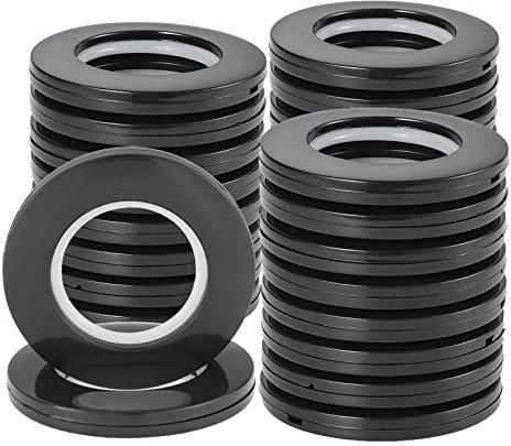 Kinsinder 32 Stück Vorhang Ösenringe, Ösen für vorhänge, schwarz Vorhangringe 40mm Innendurchmesser Gardinen Ösen für Fenstervorhang, Duschvorhang, Wohnaccessoires Deko (schwarz)