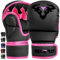 Islero Fitness Matte Black MMA Gloves Martial Arts Mitts Grappling Sparring Men Muay Thai Cage Fighting Boxing Combat Sports Women pink UFC Punching Bag Training (Pink, Medium)