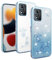 XINYEXIN Transparent Glitter Case for Motorola Moto E13, Women Girls Bling Diamond Phone Case Ultra Thin Slim Portable Shockproof Protective Cover - Blue