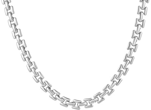 Brandlinger ® Kette Damen. Halskette Damen breit chunky Statement. Schmuck Damen vergoldet mit 18 Karat (Silber und Gold) für Frauen und Mädchen. Länge der Kette 40-45cm.