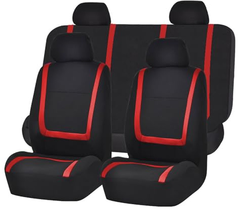 KizmiQ Auto Sitzbezug für Opel Corsa F/Corsa-e MJ22/Corsa Edition/GS Line 2019-2023 2024 9 Stück Polyester Waschbarer Stoff Atmungsaktiv sitzbezüge Geeignet alle Jahreszeiten Sitzschoner,F