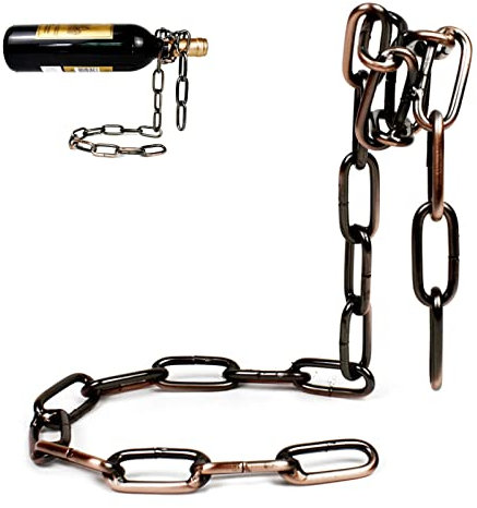 Rurunklee Magische Flaschenhalskette – kompatibel mit Weinflaschen und Anderen Glasflaschen – Flaschenhalter aus Metall – Objekt Dekoration Imitation Kette
