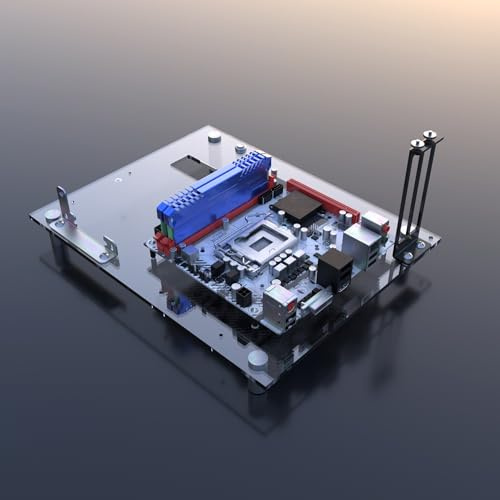 Chasis acrílico abierto para PC, compatible con placas base ITX, ideal para montajes de ordenador de juegos y banco de pruebas