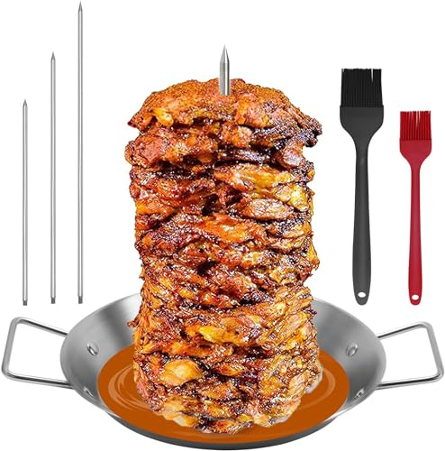 Vertical Meat Skewer, 3 Way Grill Skewers, Kebab Chicken Skewers BBQ Accessories, Stainless Steel Vertical Skewer Grill Plate with Handle for Steak Chicken Fish Turkey Kebab