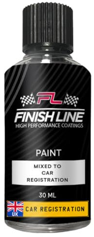 FINISH LINE Touch Up Paint Mixed By UK Car Registration Scratch Mark Stone Chip Paint Repair 30ml Touch Up Bottle