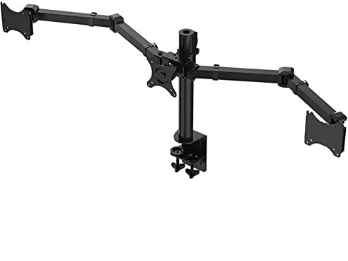 Monitor-Arm Triple Monitor Stand for 10-27 Inches 3 Monitor Desk Mount, Heavy-Duty Free Standing Fully Adjustable Arm, Desk Clip Mount, Each Arm Holds up to 22lbs Monitor Holder Support