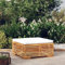 JUDYY Gartenhocker mit Creme Kissen Massivholz Teak, Hocker Outdoor, Gartenmöbel, Sitzhocker, Beistelltisch Outdoor, Blumenhocker, Pflanzen Hocker