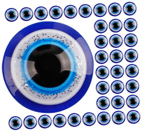 Toyvian 100pcs Flatback Evil Eye Charms Chic Resin Beads for Diy Crafts Cartoon Characters Scrapbooking Cell Phone Decoration and Hair Clips Durable and Unique Design for Easy Attachment