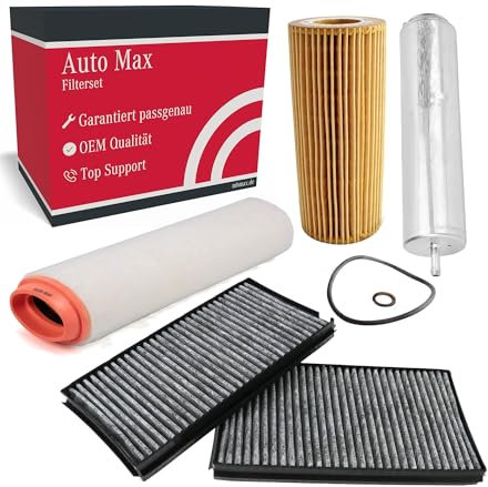 mbmax.de Filterset Inspektionspaket für BMW 5er | E60 E61 | 525d 530d | Ölfilter | Luftfilter | Innenraumfilter | Kraftstofffilter | Aktivkohle