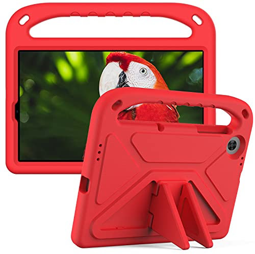 Eabhulie Carcasa para Lenovo Tab M10 HD 2nd Gen 10.1 TB-X306F /TB-X306X Antigolpes Funda de EVA con Asa y Soporte, Cubierta Ligera y Antideslizante para Niños Rojo