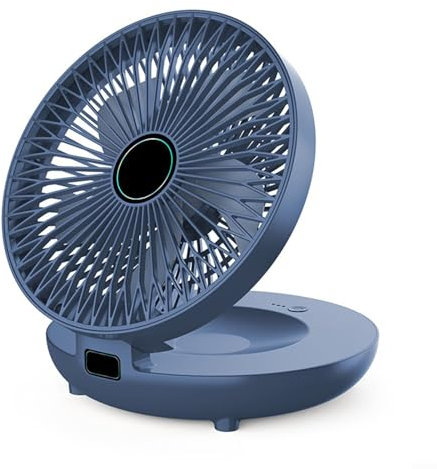Refréscate con un pequeño ventilador montado en la pared, ventilador USB inalámbrico para una comodidad instantánea (versión recargable azul)