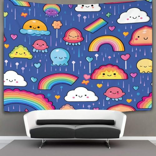 VFKLZCNYR 3D Druck Rainbow Wandteppiche Poster Ornament Wandbehang Wandteppich Raumteiler Vorhang Für Wohnzimmer Schlafzimmer Tapisserie 70cmx100cm
