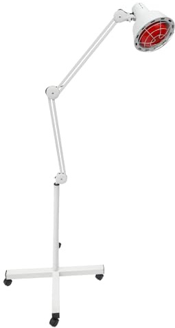 ZENGRICE Rotlichtlampe, 275w 220v Infrarottherapie, Freistehend Infrarotlampe, Mit Rädern, Und Verbrühungsschutz Muskelschmerzenlinderung