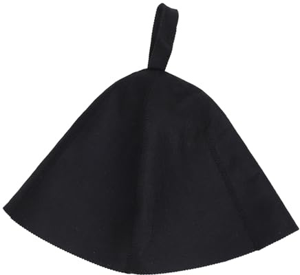 Gorro de Sauna para Hombre, Gorro de Sauna, Gorro Aislante Térmico Absorbente Grueso para Baño de, Accesorios de Spa Transpirables (BLACK)