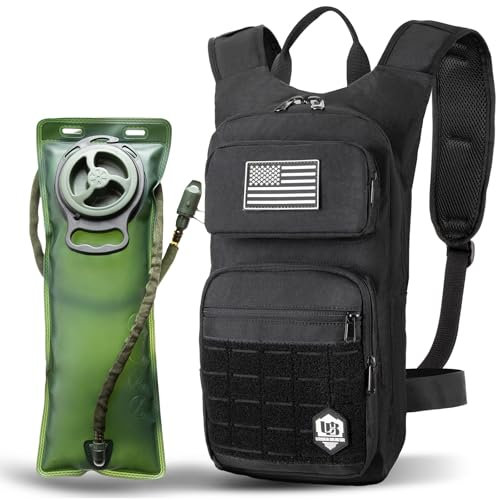 Trinkrucksack taktisch für Männer und Frauen: Militärischer MOLLE-Wanderrucksack mit 3 l TPU-Wasserblase für Outdoor