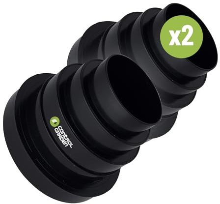 CONTROL GARDEN Pack x 2 Réducteur Extracteur Universel pour Systèmes de Ventilation Noir - Raccord Connecteur pour Conduits de Ventilation d'Air - Diamètre Ø 80 100 110 125 150 mm - Réducteur de Tube