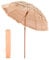 VEVOR Sombrilla de Paja de PP 1,8 m, Sombrilla Tiki Inclinable con 8 Varillas Metálicas, Parasol Hawaiano Portátil y Plegable para Protección Solar, para Playa, Terraza, Jardín, Piscina, Patio