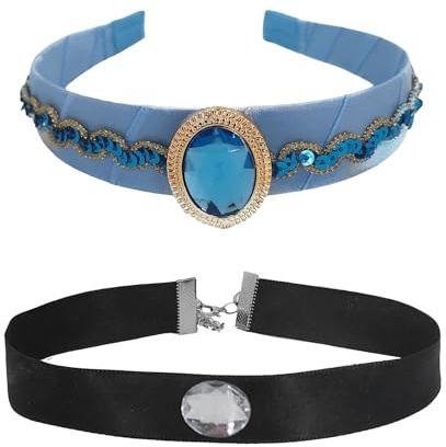 Elnwnnkc Prinzessin Hairband Und Choker Halskette Für Kleine Mädchen Themen Party Dressing Und Magisches Abenteuerkostüm Accessoire