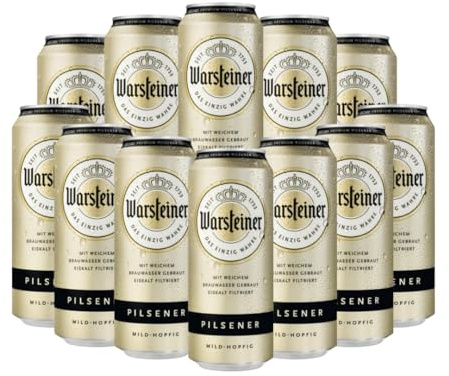 Warsteiner German Pilsner Beer 500ml Cans Case of 12 Crisp Lager 4.8% ABV Classic German Pilsner Refreshing Craft Lager Alcohol Gift Set for Men Birthday
