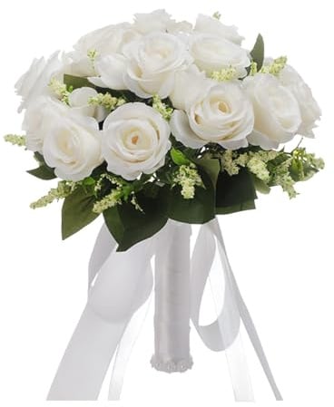 YasJess Bouquet da Sposa,Artificiale Realistico Decorazione di Nozze,Rose Bouquet per la Fotografia di Matrimonio