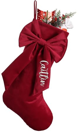 Personalised Christmas Stockings Bow 18” Large