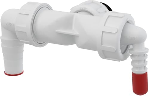 Alcadrain P156Z-G1 Doppelanschluss komplett G1 8–23 mm Schlauchanschluss mit Klappen