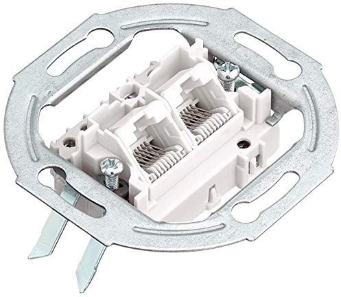 Kopp UAE-Anschlussdose, für Telefon-und Datentechnik, RJ11/12, RJ45, 8 Pole belegbar, 2Anschlüsse