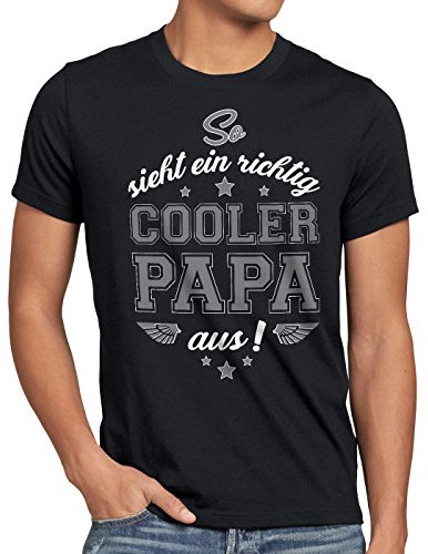 style3 So Sieht EIN richtig Cooler Papa aus Herren T-Shirt, Größe:XXXL;Farbe:Schwarz