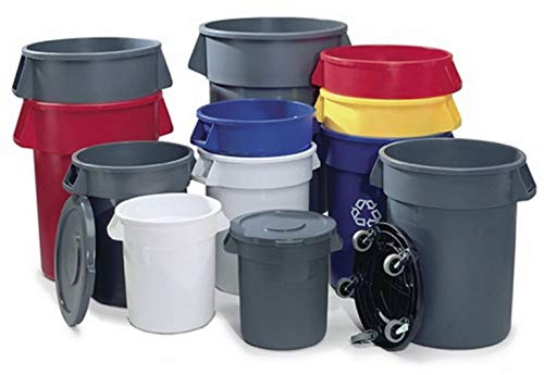 Rubbermaid Commercial Refuse Container 32 Gal 22  D X 27-1/4  H Round Plastic Gray