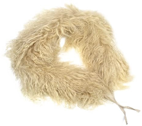 Reissner Lammfelle langflorige Kurz Boa Stola aus 100% Tibet Lammfell Länge 75cm