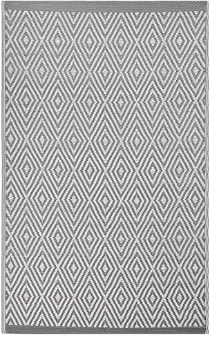 Beliani Outdoor Teppich hellgrau 120x180 cm Bodenschutzmatte Kunststoffmatte Sikar