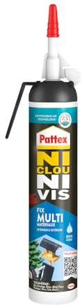 Pattex Ni Clou Ni Vis Fix Multi Matériaux Intérieur & Extérieur, colle de fixation, colle forte tous supports, mastic blanc, Aérosol de 326 g