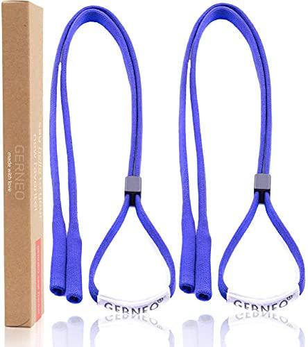 GERNEO® - DAS ORIGINAL - Premium Brillenband & Sportbrillenband - extrem zuverlässiges Brillenband für Sportbrillen, Sonnenbrillen, Lesebrillen – Wasserfest (2x Königsblau)