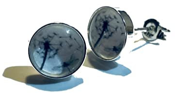 Pusteblume Libelle 925 Sterling Silber 8mm Ohrringe Ohrstecker