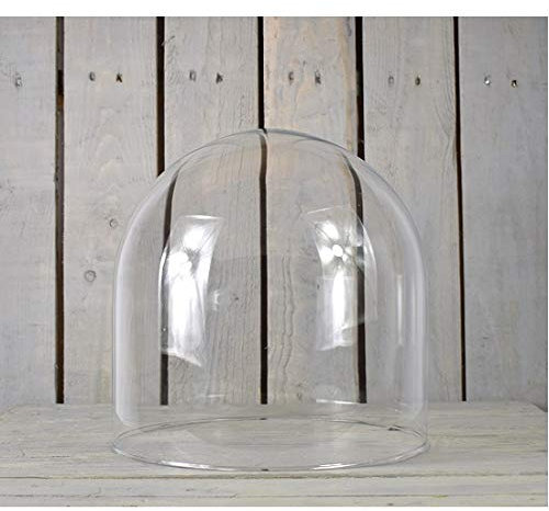 EMH - Cloche circulaire en verre transparent soufflé à la bouche - 30 cm