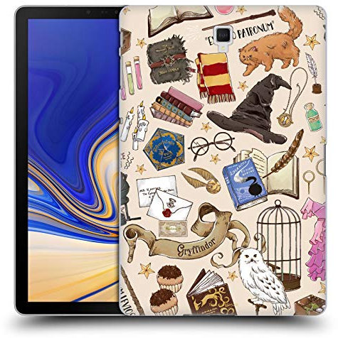Head Case Designs Officially Licensed Harry Potter Hogwarts Pattern Deathly Hallows XXXVII Hard Back Case Compatible With Galaxy Tab S4 10.5 (2018)