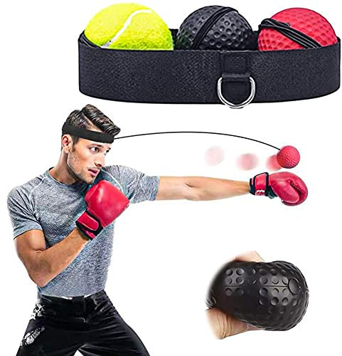 XYDZ 3 PCS Reflex Boxen Ball,Reflexball Speed Boxing Kopf Stirn, Fight Training Tennisball, Kopfband Trainingsball Fightball Sport,Verbesserung der Geschwindigkeitsreaktion & Koordination