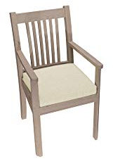 chilly pilley Stuhlkissen Gartenkissen Gartenstühle Stuhlauflage Stuhlpolster Sitzkissen Abnembar Bezug Mit Reißverschluss Auflage Set Garten Kissen (40x40x5, Creme)