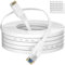 Cable Ethernet 40 Metros, Cable de Red Plano Largo Latiguillo Rj45 Cat 6 Cable Network Gigabit Blanco Alta Velocidad Cable Internet 40m para Switch, Router, Módem, Panel de Conexión, PC