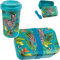 alles-meine.de GmbH 2 TLG. Set Kunststoff - Lunchbox/Brotdose + Coffee to Go Becher - Dschungel Tiere & Safari - Zebra - BPA frei - mit Gummiband - Brotbüchse Küche Essen - T..
