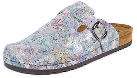 Jürgen Hirsch Damen Clog Ergo 05 rundum Leder Tief-Fußbett Antishock-Pad Komfortweite G (blau, Numeric_39)