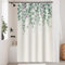Uiiooazy Rideau Douche Anti Moisissure, Rideau de Douche 120x200cm Feuilles Vert Eucalyptus Fleur Violet Rideaux de Baignoire Tissu Lavable Imperméable Polyester Rideaux Salle de Bain avec 8 Crochets