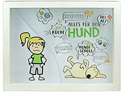 Spardose Alles für den Hund - 2 Einwurfschlitze - Geld fällt nur zum Hund