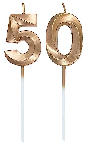 Geburtstag Zahlen Kerzen,50 Geburtstag Zahl Kerzen Geburtstagskerzen Cake Topper Geburtstag Kuchendeko Kuchen Dekoration,für Hochzeit Party Hochzeit Jahrestag Feier Lieferungen,Champagner