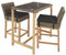 tectake® Alu Rattan Bartisch mit Barhocker, 3-teiliges Gartenbar Set für Terrasse und Balkon, UV-beständiges Polyrattan, Tisch mit Feinsteinzeug Platte, wetterfeste Gartenmöbel - Natur