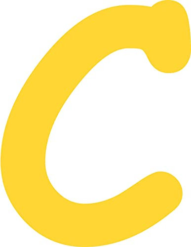 Kleckerliese Buchstaben Aufkleber 20 cm Einzel – seidenmatte Alphabet Sticker A–Z für Kinderzimmer, Wand, Tür, Möbel & Auto – selbstklebend & konturgeschnitten – C – Farbe Gelb