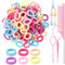 200 Stück Haargummis Mädchen,Mini Bunte Haargummi Kinder Soft Elastische Haargummi mit Haarspangen,Stielkamm,Flechthilfe Haare für Baby Kinder Mädchen
